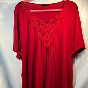 🔥Maroon lace bodice blouse-3X